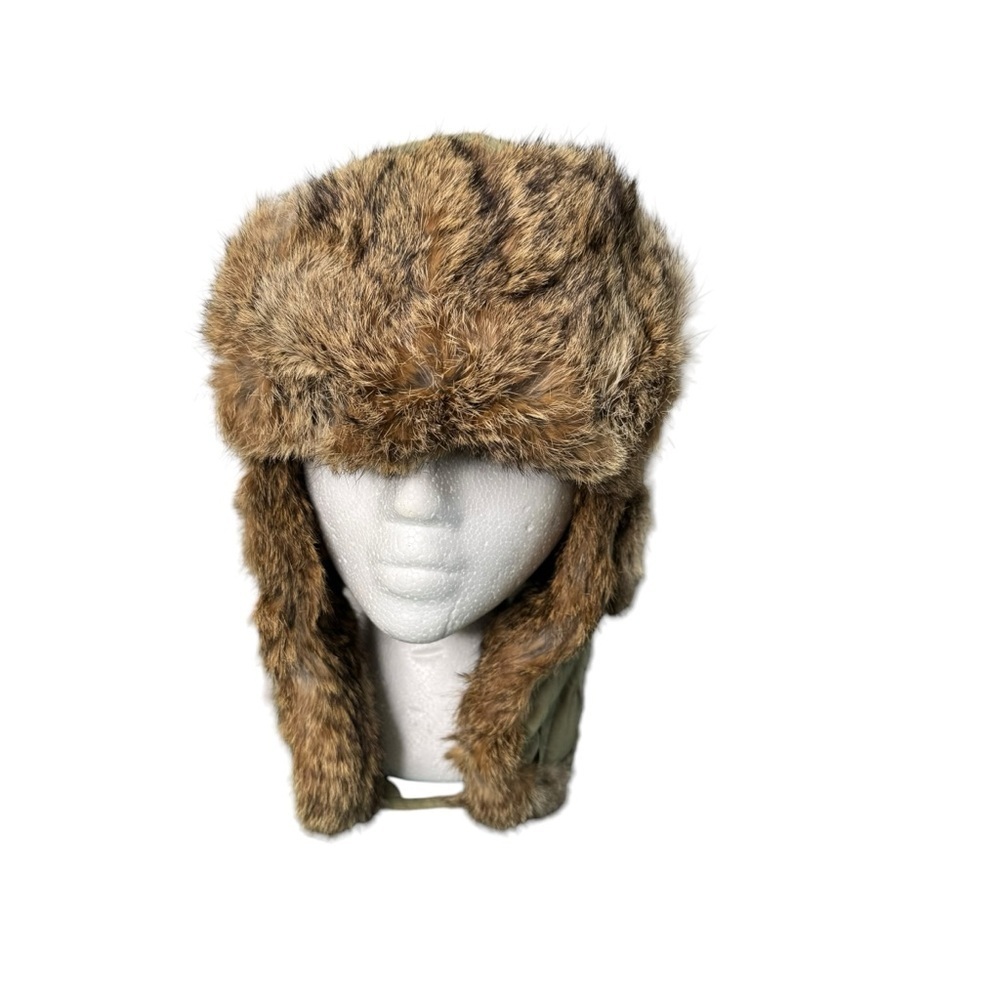 Crowncap Natural Rabbit Fur Trapper Hat Men's Size Large